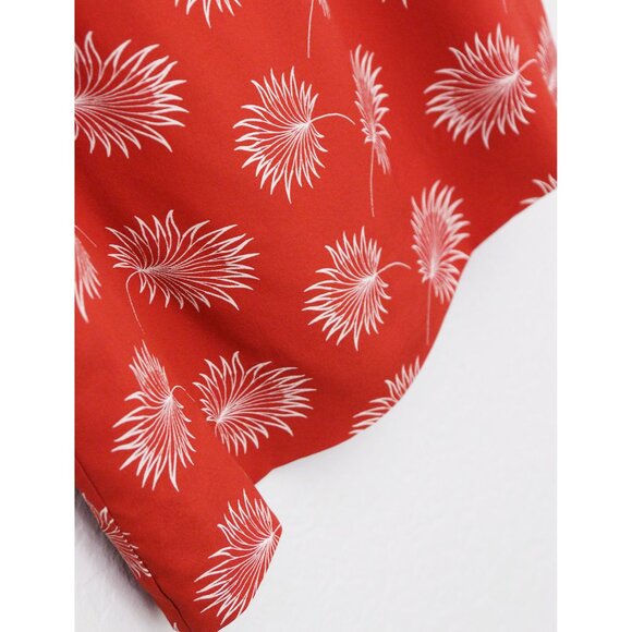 Madewell 100% Silk Palmflower Off The Shoulder Ruffle Mini Dress M $150 Rust - Picture 15 of 16